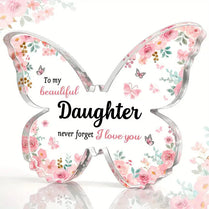 To My Daughter Butterfly-Shaped Block Acrylic Plaque Birthday Family Sign Gift