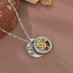 Tree Of Life Shiny Zircon Dual Round Shape Pendants Necklace Family Message