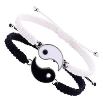 Best Friend Couple Matching Yin Yang Adjustable Cord Bracelets